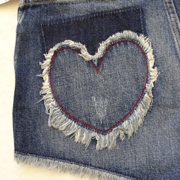Lee Cut Off Denim Jean Shorts Women's Size 26 High Rise Heart - Picture 3 of 6